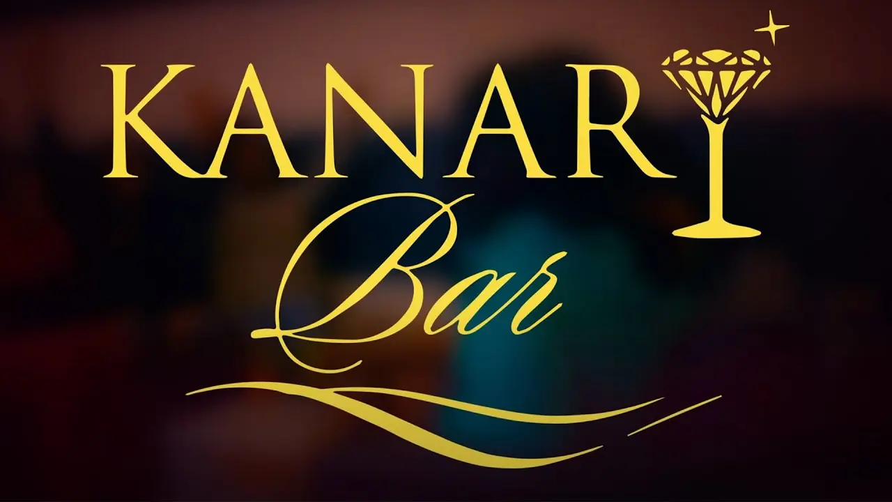 Kanary Bar launch commercial title card, produced by AVO Dynamics: the gold Kanary Bar wordmark over a blurred bar